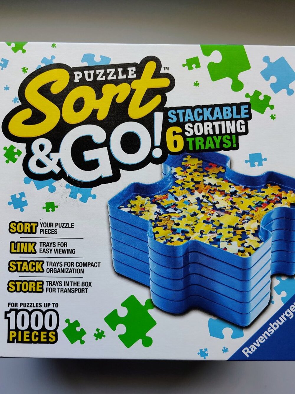 Ravensburger Blue Stackable Sort & Go Jigsaw Puzzle Accessory 6 Sorting Trays